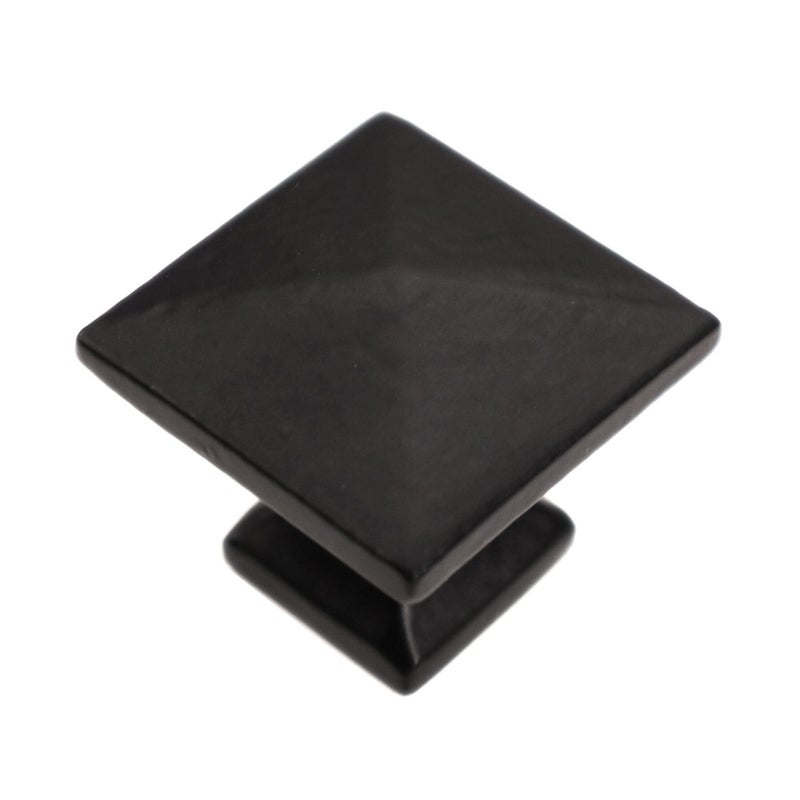 Iron Valley Hardware وادي الحديد - مقبض خزانة مربع حديث 1-1/4 بوصة - عبوة من 5 - حديد مصبوب صلب - Image 1